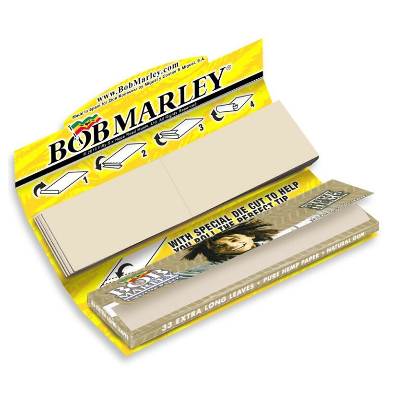 BOB MARLEY ROLLING PAPERS ORGANIC HEMP - KINGSIZE + TIPS