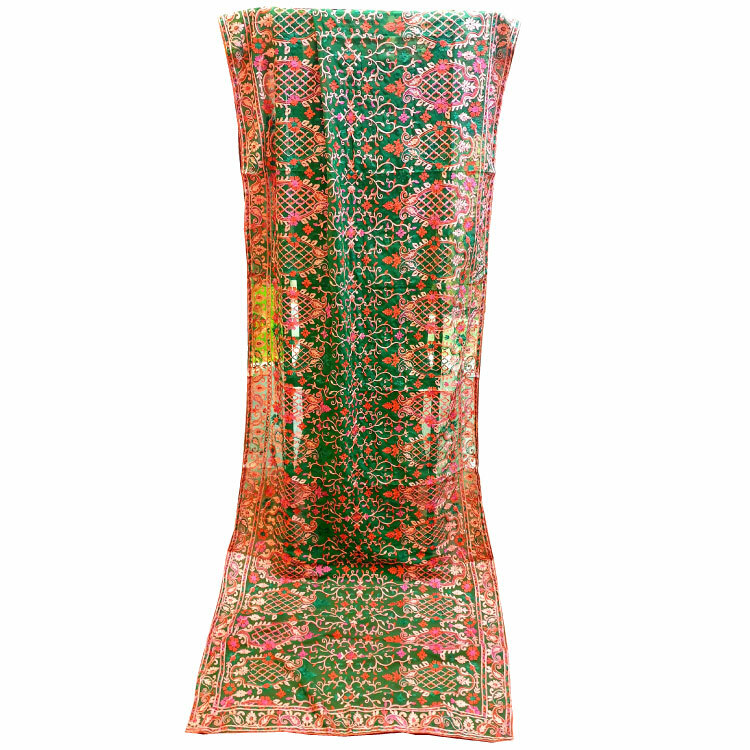 Women Multicolour Full Embroidered Dupatta01