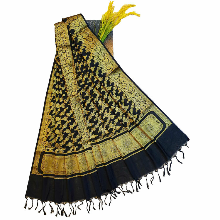 Women Multicolour Full Brocade Dupatta03