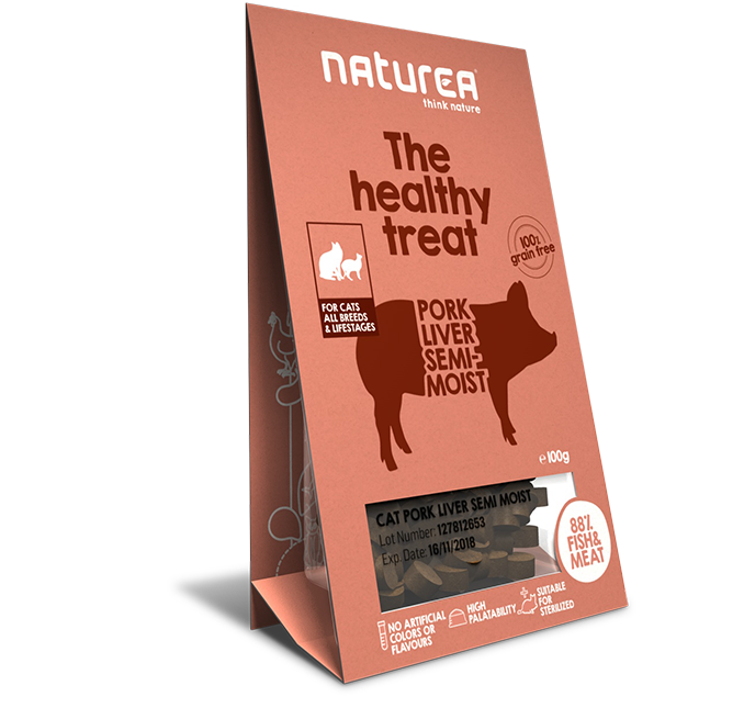 Naturea Healthy Treat Pork Liver For Cats all Breeds & Lifestages 100g EXP: 07/2026