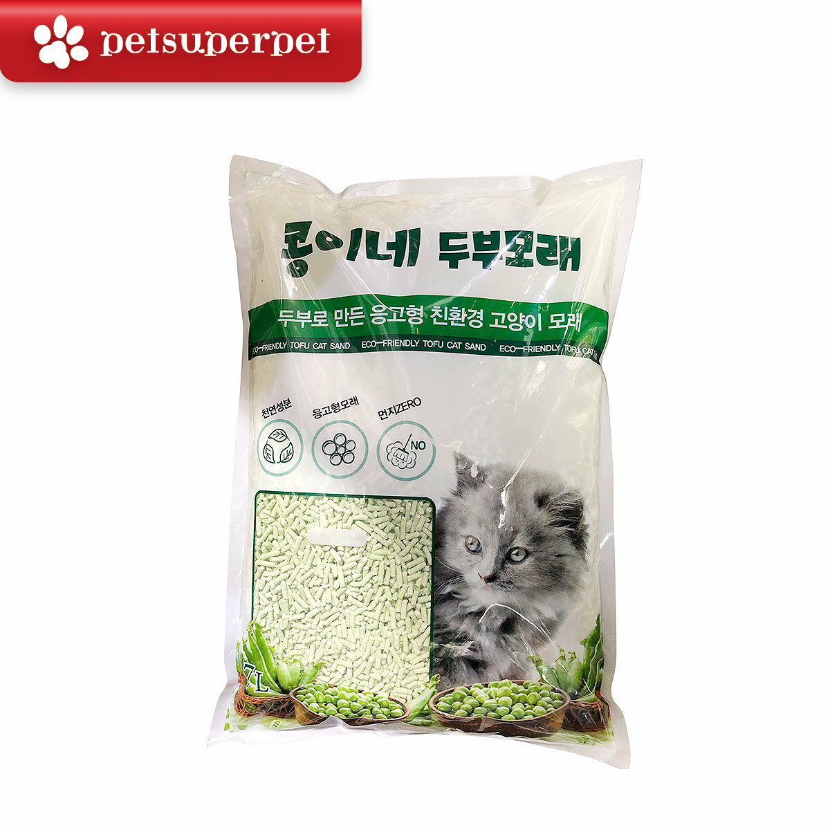 Petsuperpet 韓國特級豆腐貓砂 (綠茶味) - 7公升裝