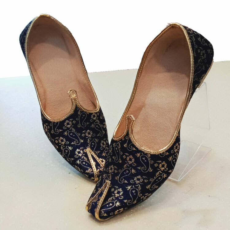 Men Sherwani Jutti Embroidered Blue Shoes SHOE122