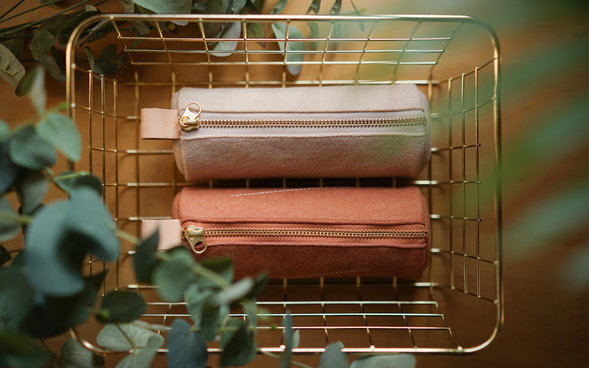 樂洋・Leyan- Effortless Chic圓滾滾鉛筆盒 /文具收納包－粉粉橘