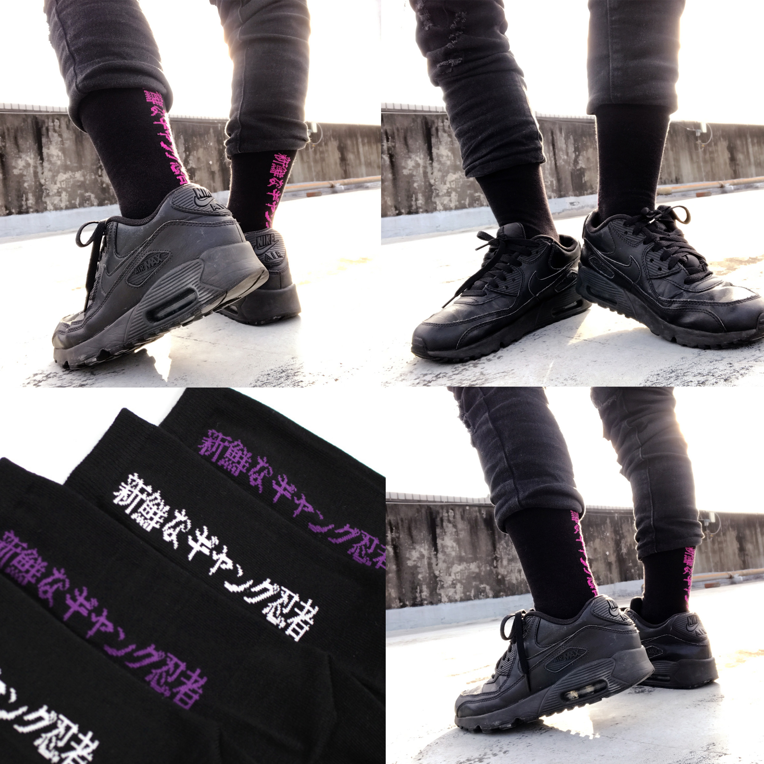 【SCON012】素黑日文超級忍者後跟設計長襪