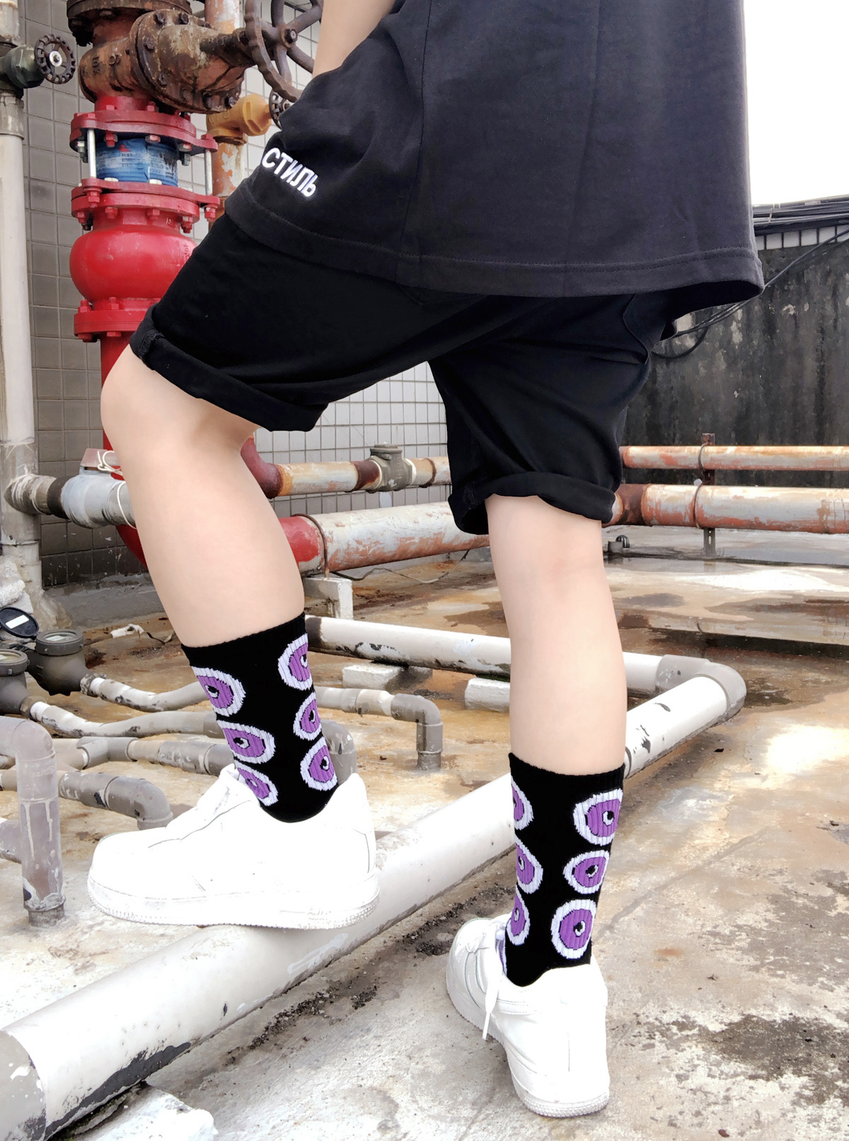 【SCON015】密集滿版眼球設計長襪