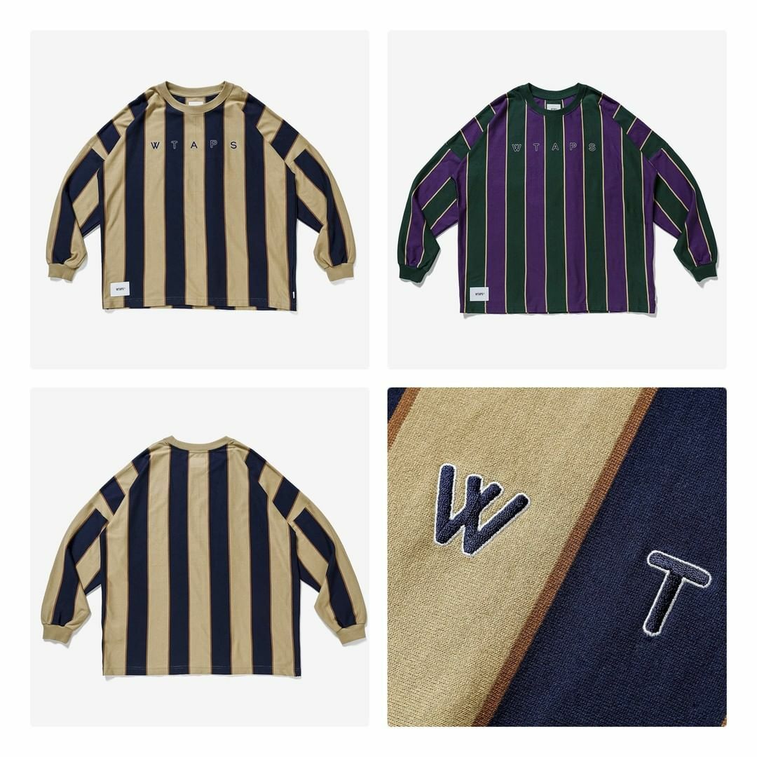 2021AW WTAPS PEACE / LS / COTTON 直條紋 LOGO 長T 世足 西班牙配色