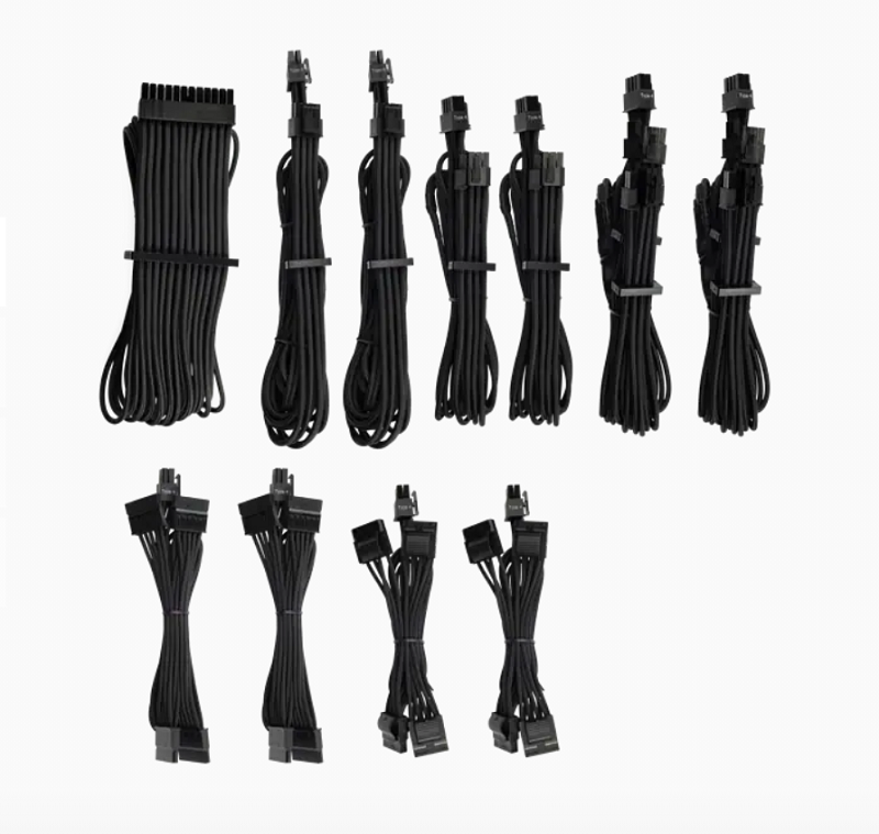 米特3C數位–海盜船PREMIUM PSU CABLES GEN 4/黑/白/黑白/電源用模組線/CP-8920222