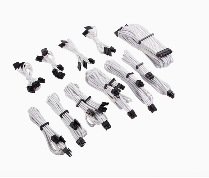 米特3C數位–海盜船PREMIUM PSU CABLES GEN 4/黑/白/黑白/電源用模組線/CP-8920222