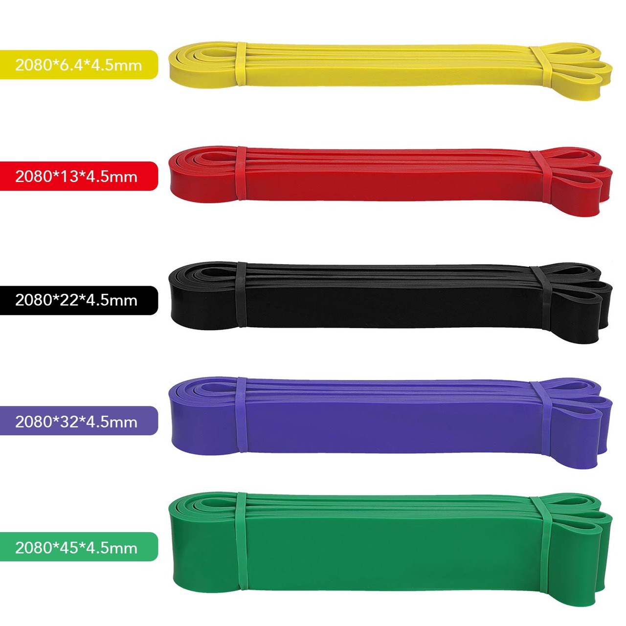 瑜珈拉力帶 健身阻力帶 (5入組)