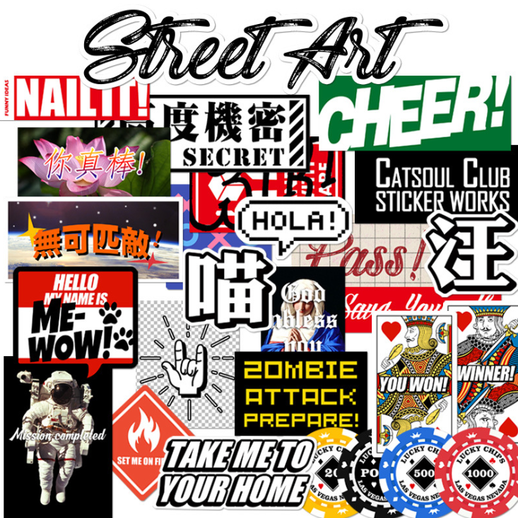 【STKN002】原創街頭塗鴉惡搞貼紙25張