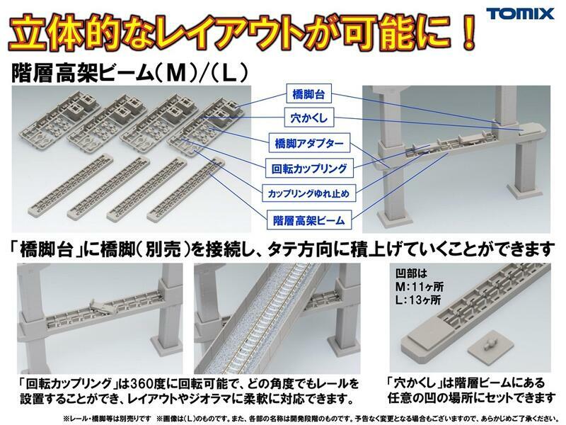 Tomix 3245 N規 階層高架梁組 L .4入