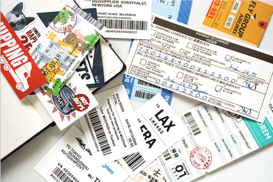 【STKN006】航空專用機票設計系列登機箱貼紙29張