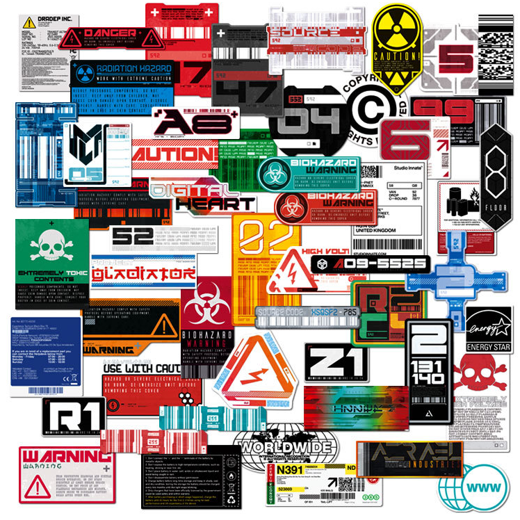 【STKN011】賽博龐克科幻風設計系列貼紙53張