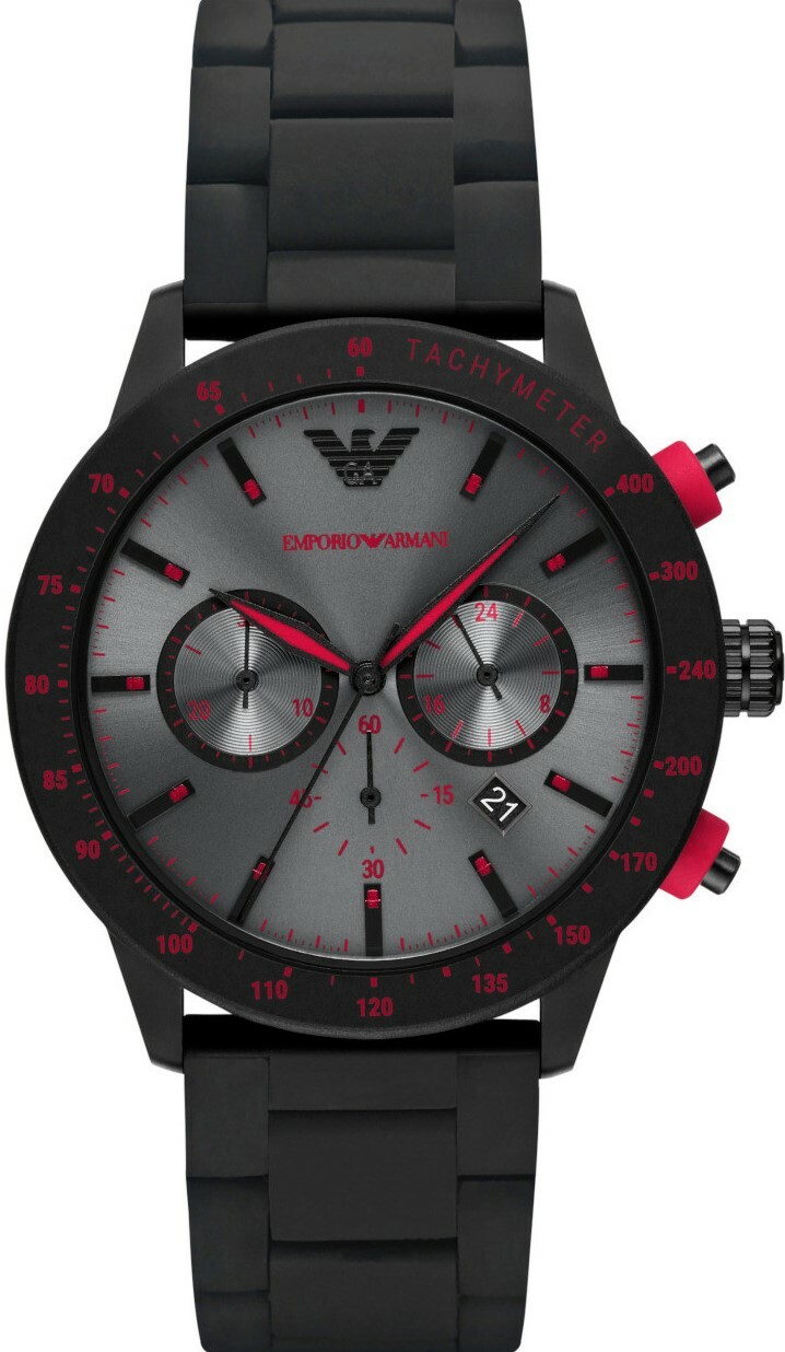 萬年鐘錶 - ARMANI   休閒全黑三眼計時男錶   AR11392   錶徑43MM