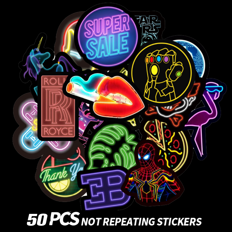 【STCY005】霓虹燈塗鴉設計系列貼紙50張