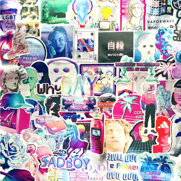 【STLC002】復古鐳射系列貼紙65張