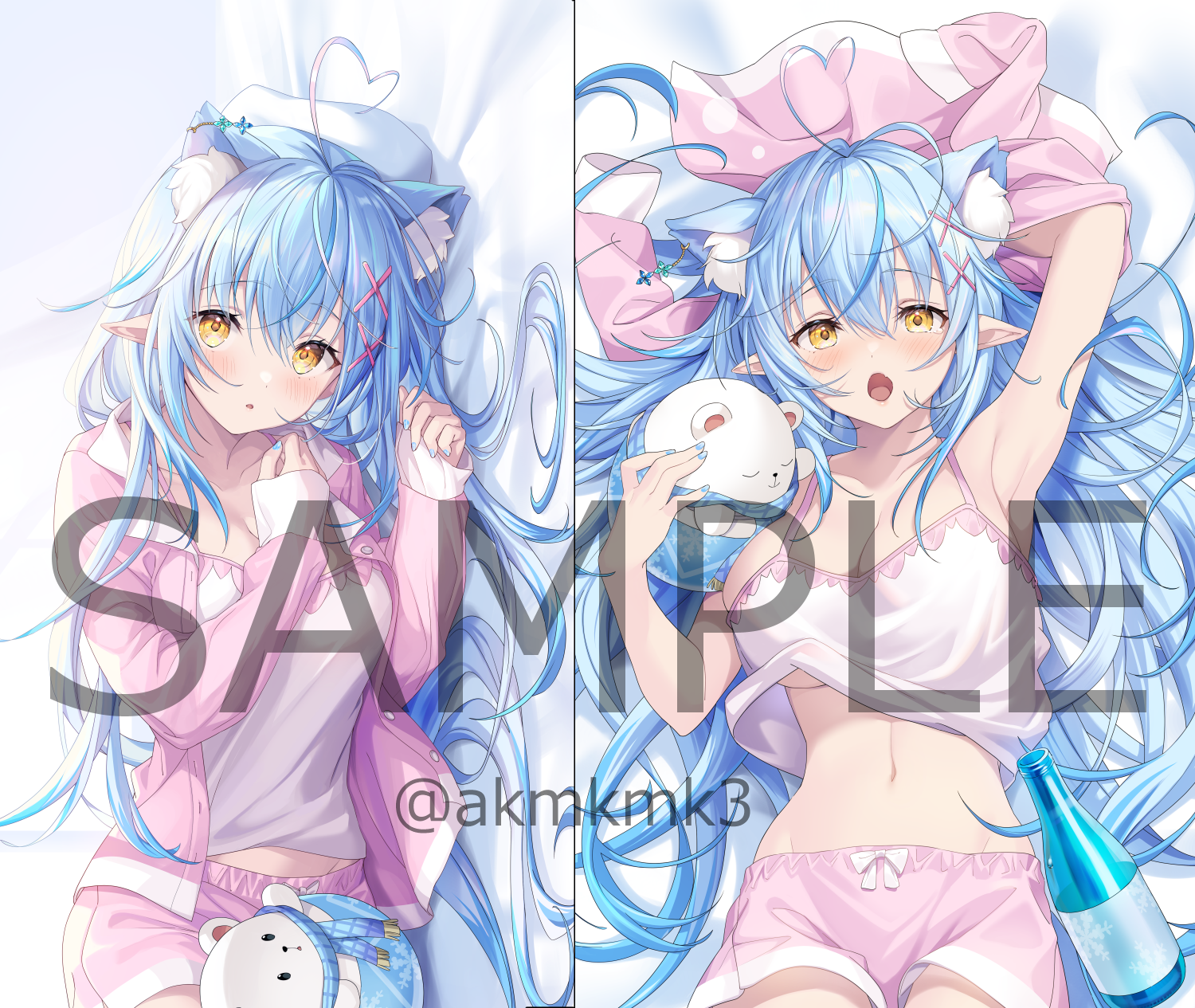 「同人代購」Hololive 5期生 雪花菈米 攬枕套 ねこ耳ラミィさん抱き枕カバー