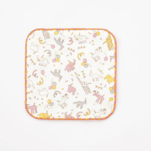 日本COCOWALK小方巾(恐龍) (粉紅) 15x15 (日本製)