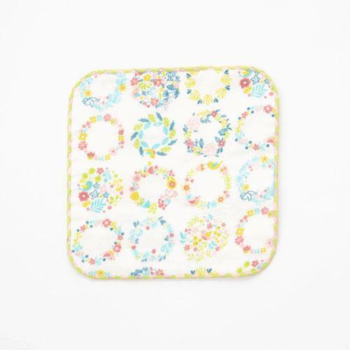 日本COCOWALK小方巾(花圈) (白色) 15x15 (日本製)