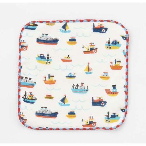 日本COCOWALK小方巾(船隊) (白色) 15x15 (日本製)