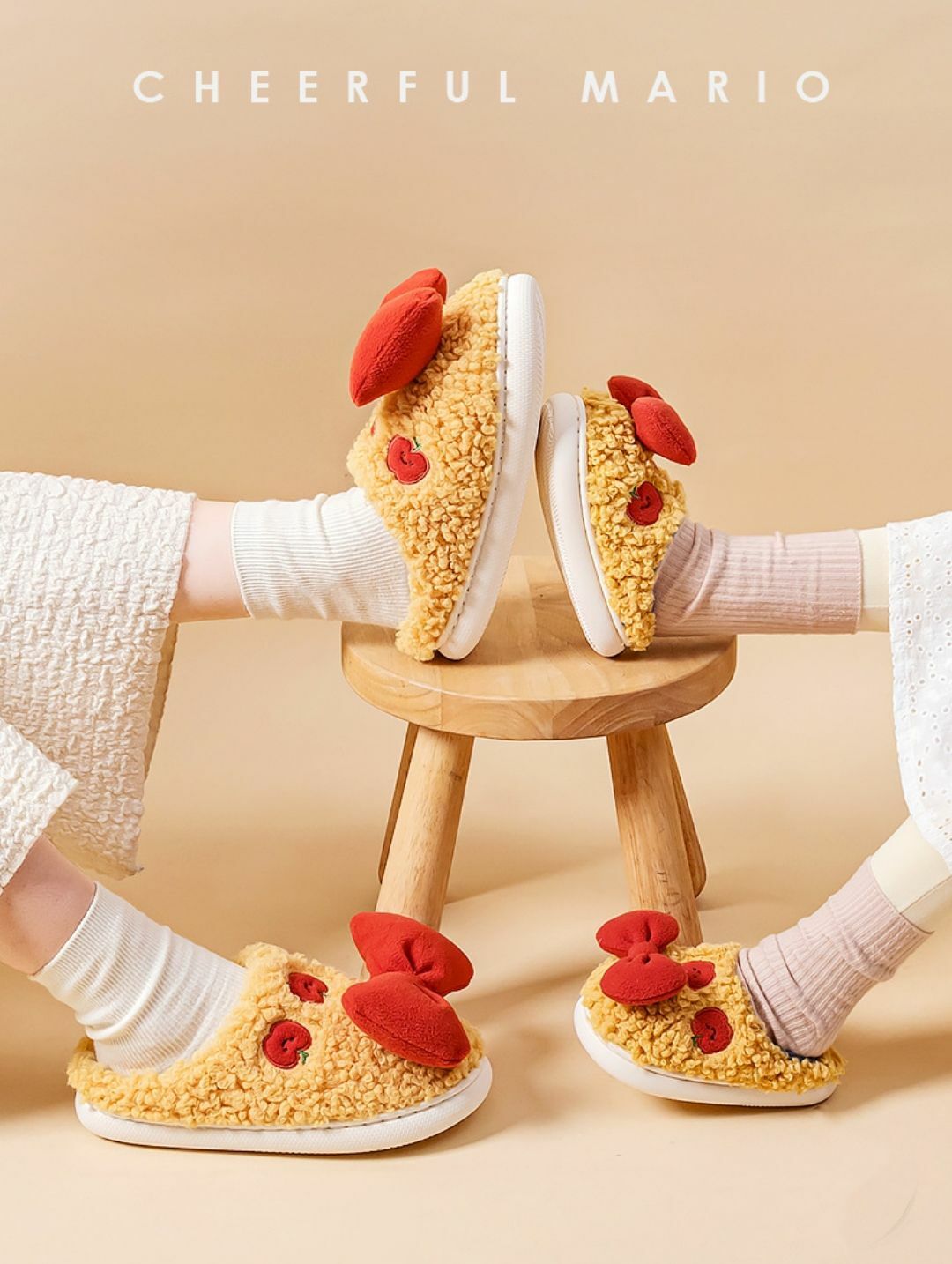 🔶 可愛蝴蝶結🎀親子毛毛家居拖鞋No.1231