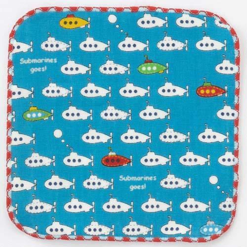 日本COCOWALK小方巾(潛艇) (藍色) 15x15 (日本製)