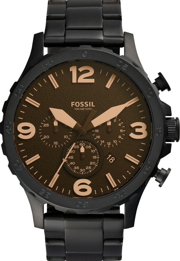 萬年鐘錶 - Fossil  大錶徑三眼計時男錶  JR1356   錶徑50MM