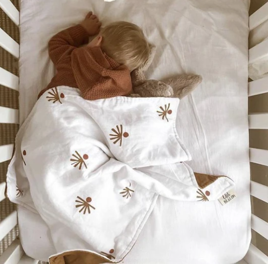 LITTLE BEACON  麻質雙層小被 Linen Quilt // shadow