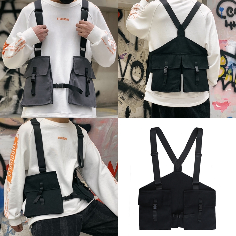 【BGGS001】工裝雙肩層次背心包