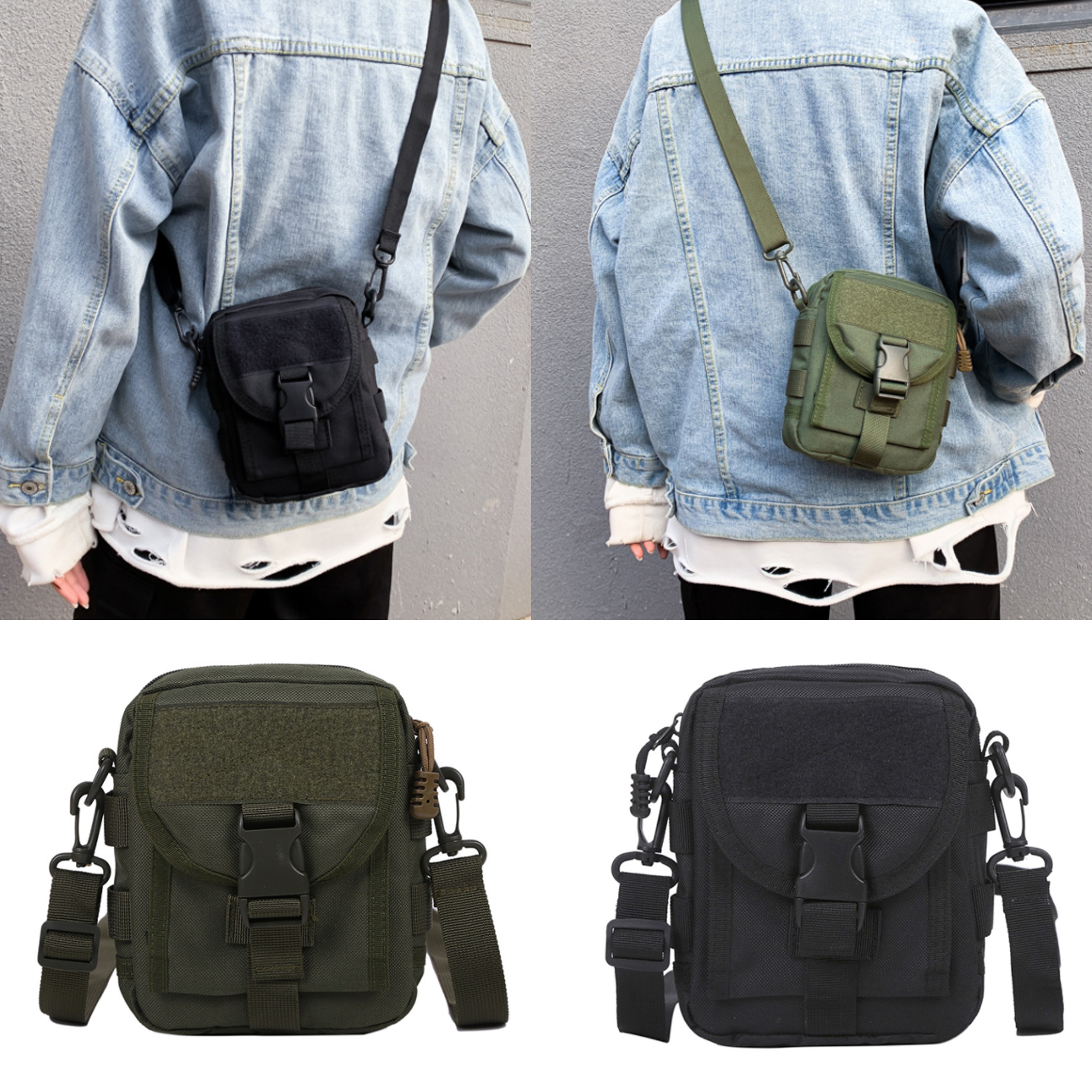 【BGGS002】極簡素色軍風設計側背包