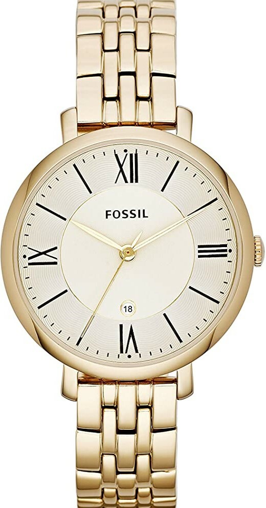 萬年鐘錶 - Fossil    金色羅馬字經典不鏽鋼女錶  ES3434   錶徑36MM