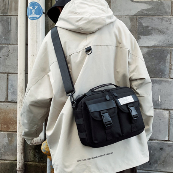 【BGZG002】暗黑潮流插扣機能方形側背包