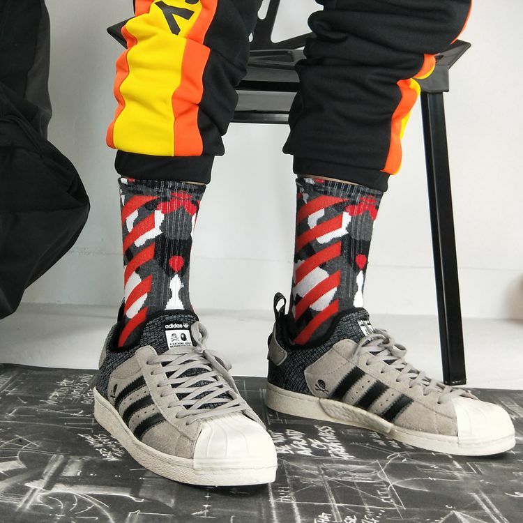 【SCSU002】戰地迷彩條紋設計長襪