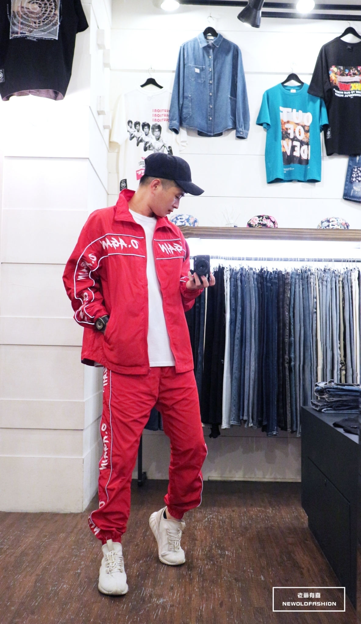 Again反光條立領防風外套