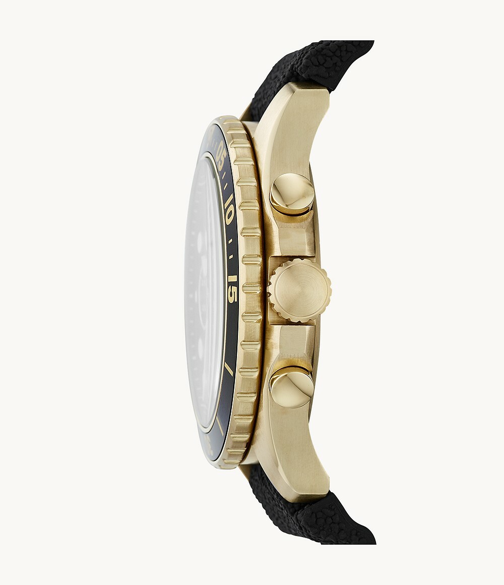 萬年鐘錶 - Fossil  Bronson   潛水面盤三眼計時橡膠錶帶男錶  FS5729   錶徑46MM