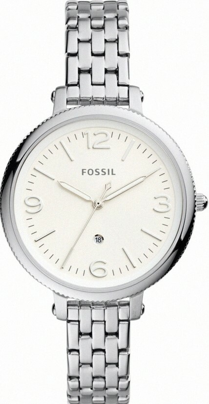 萬年鐘錶 - Fossil  白面簡約經典女錶   ES4924 錶徑38MM