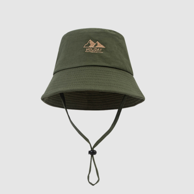 【HTMS004】山景刺繡Holiday繩帶盆帽