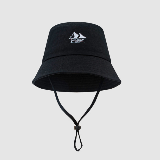 【HTMS004】山景刺繡Holiday繩帶盆帽
