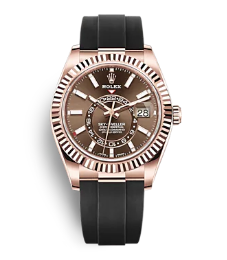 BRAND NEW ROLEX 326235 SKY-DWELLER CHOCOLATE DIAL OYSTER FLEXBRACELET 42MM BASEL ONE