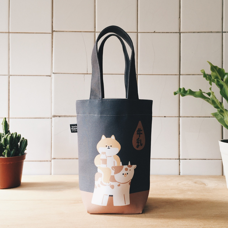 小黃間｜萬用環保提袋｜牛乳柴犬