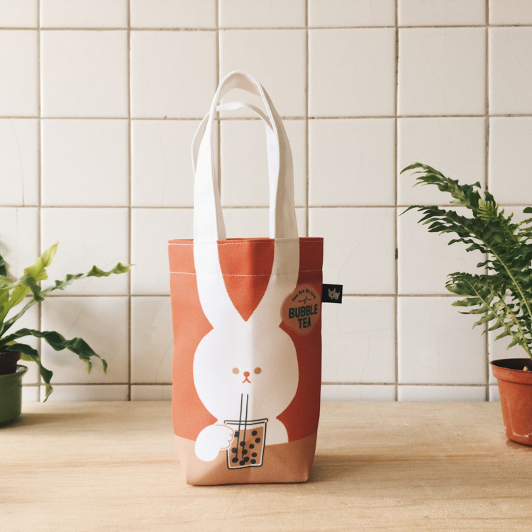 小黃間｜萬用環保提袋｜珍奶兔兔