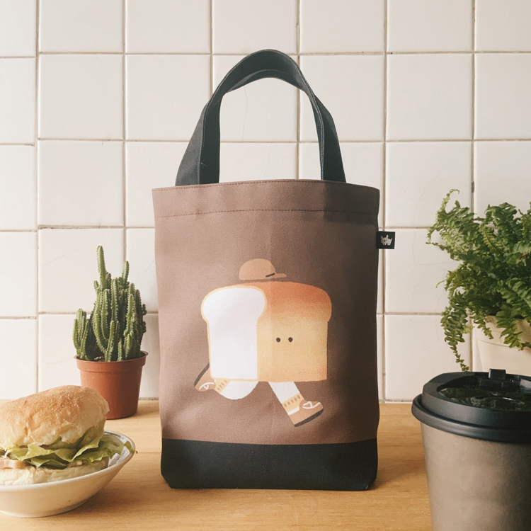 小黃間｜防潑水手提袋｜跑跑麵包