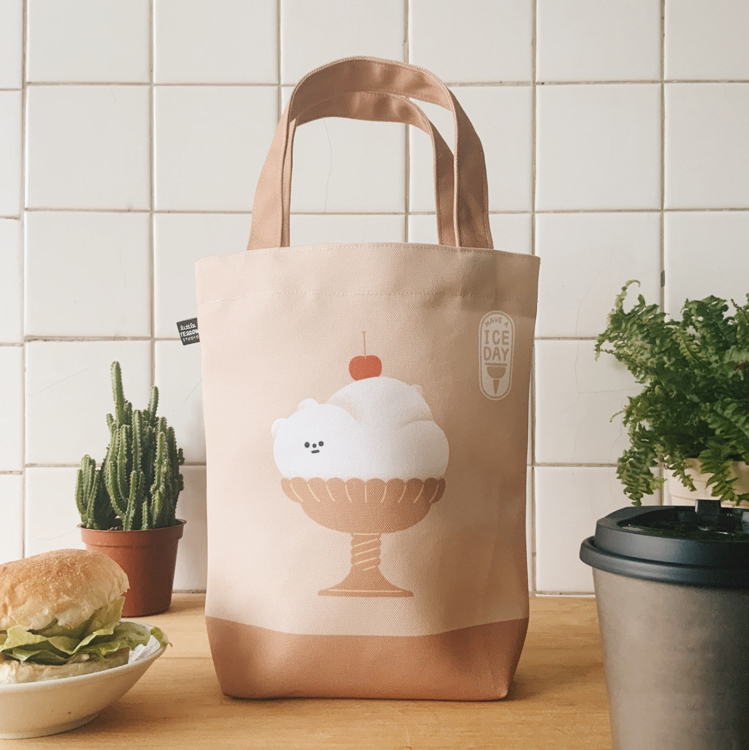 小黃間｜防潑水手提袋｜冰淇淋熊
