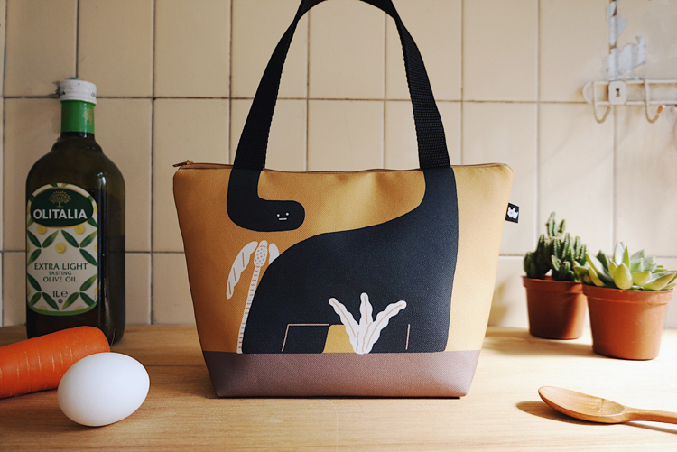 小黃間｜拉鍊便當袋｜暴食恐龍