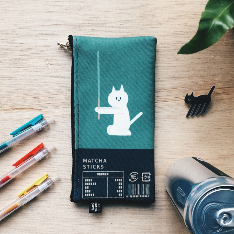 小黃間｜大人味甜味筆袋｜抹茶棒貓
