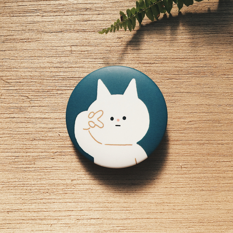 小黃間｜say yeah 胸章｜白貓