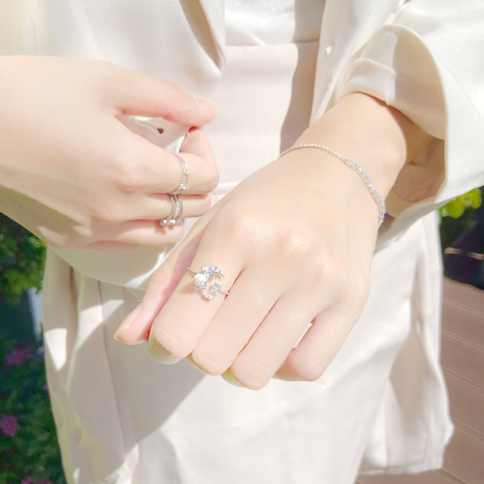 | 925 Silver・ White Gold | Snowy Night Ring  | RI0294 |