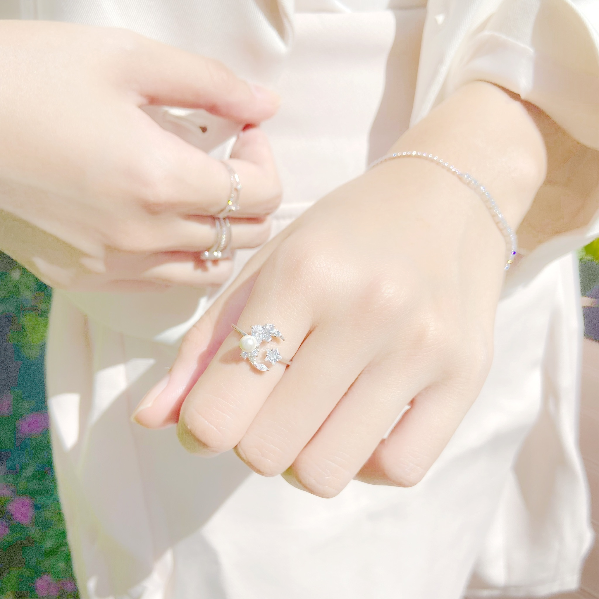 | 925 Silver・ White Gold | Snowy Night Ring  | RI0294 |