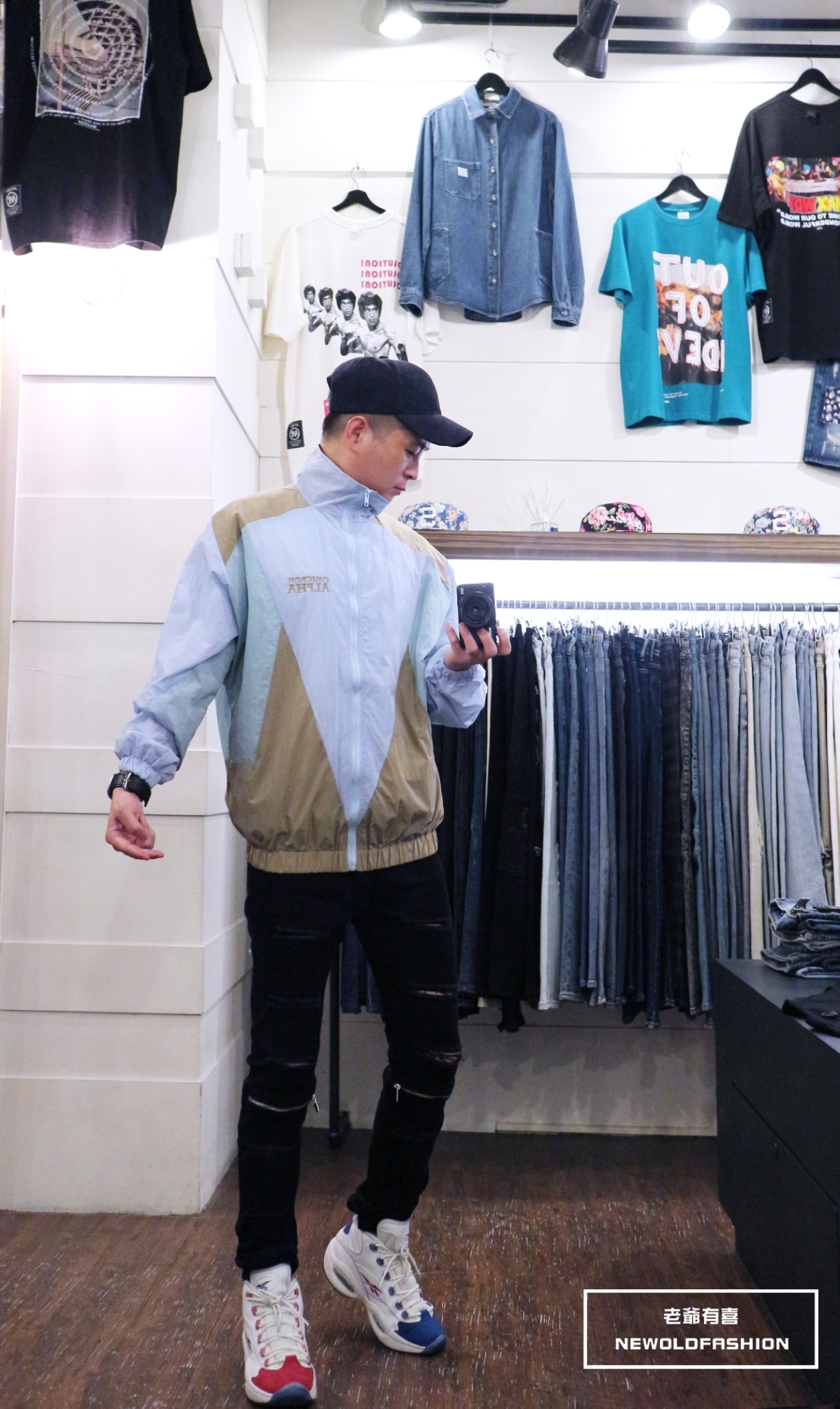 ALPHA刺繡立領防風外套