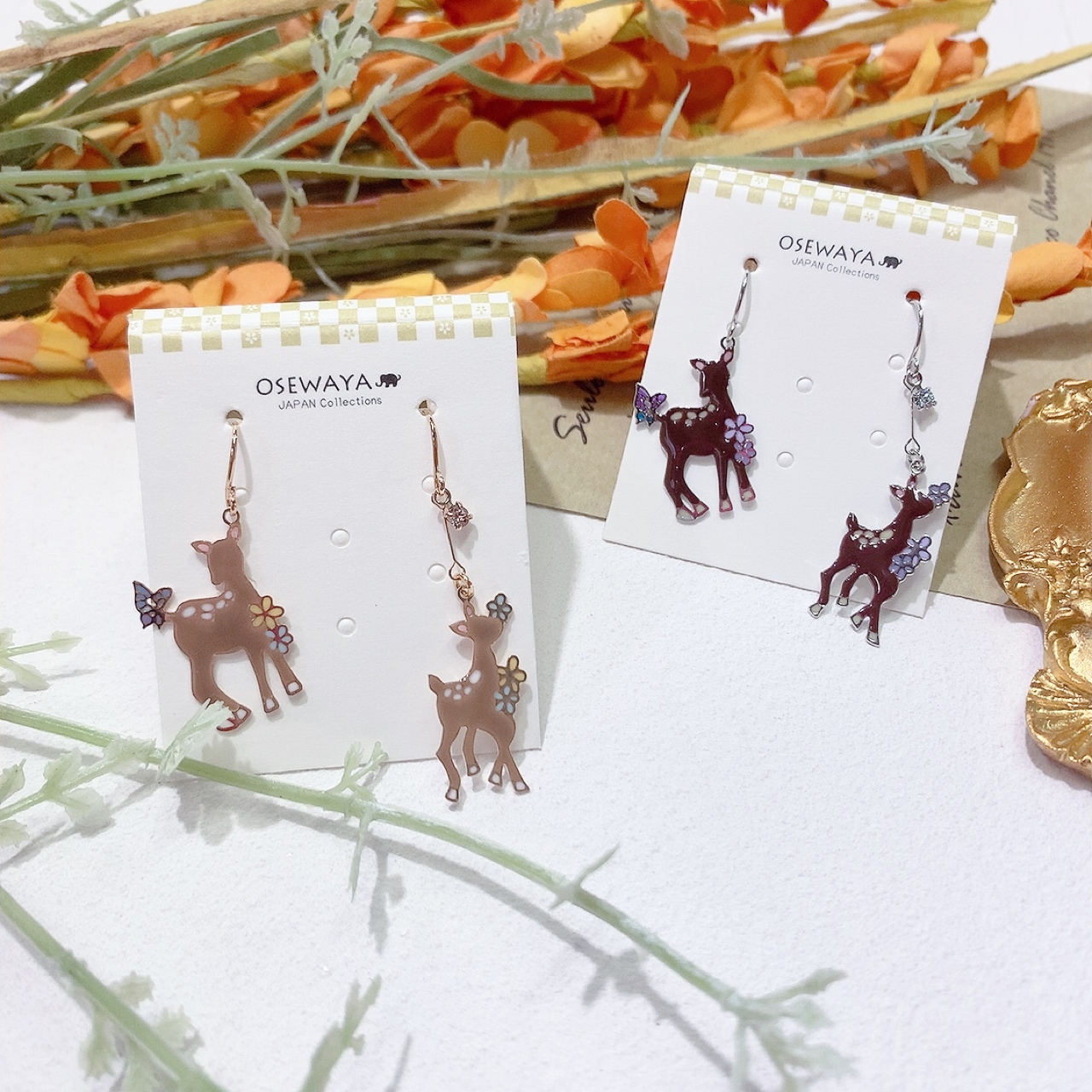 [日本制] 小鹿斑比耳環 (防敏感)